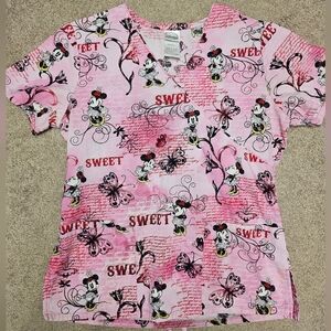 Womens Disney Valentine Scrub Top